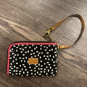 Fossil Black and Pink Women's Wristlet